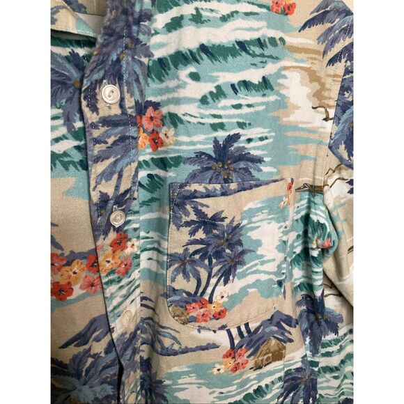 Faherty Tahitian Dreams Hawaiian Long Sleeved Button Down Shirt - Picture 5 of 5